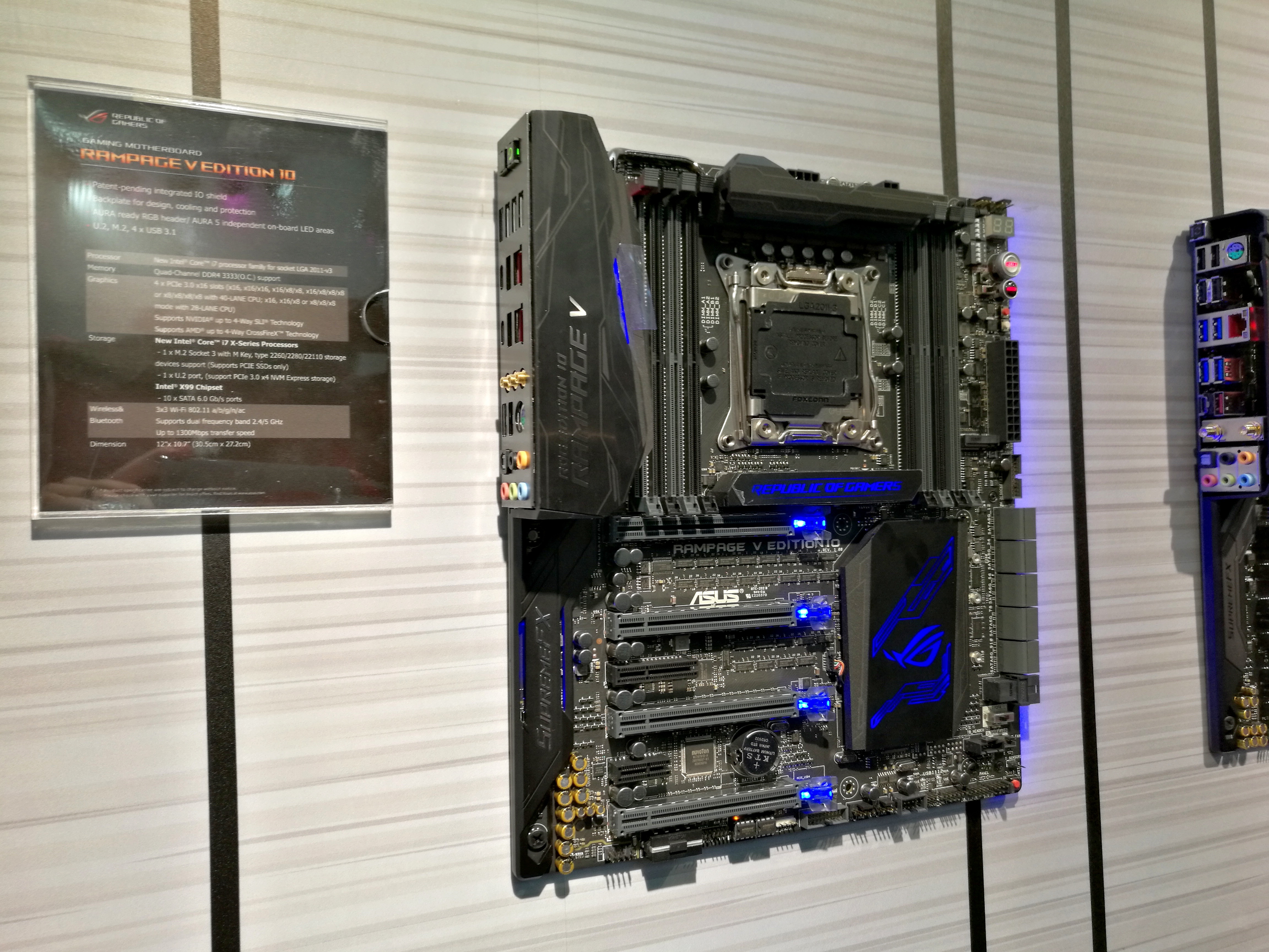 Motherboards: Rampage V Edition 10 and X99 Strix Gaming - ASUS at